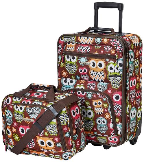 Imagem de Conjunto de bagagem Rockland Fashion Softside Upright Expansível Owl