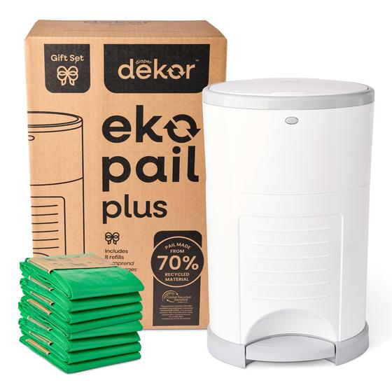 Imagem de Conjunto de Balde de Fraldas Dekor EKO Plus com Recargas Brancas