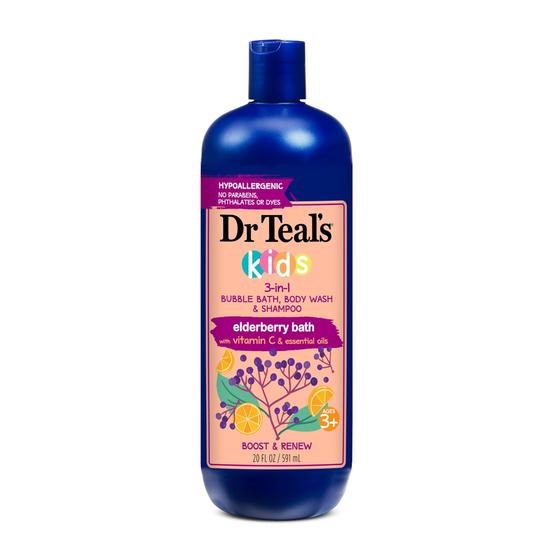 Imagem de Conjunto de Banho Dr. Teal's Kids 3 em 1 com Sabugueiro - 600ml