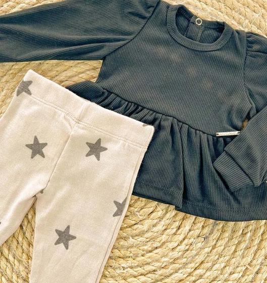 Imagem de Conjunto de Bata Infantil com Legging Estrelinhas