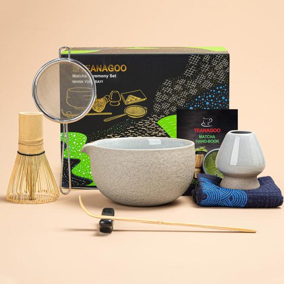 Imagem de Conjunto de batedores Matcha TEANAGOO, 7 unidades com tigela de 510 ml, batedor de bambu