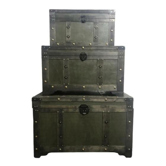 Imagem de Conjunto de Baus Verde Design Abotoado Classico
