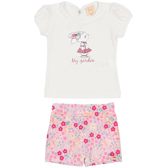 Imagem de Conjunto de Bebê Coelhinha Floral Off White