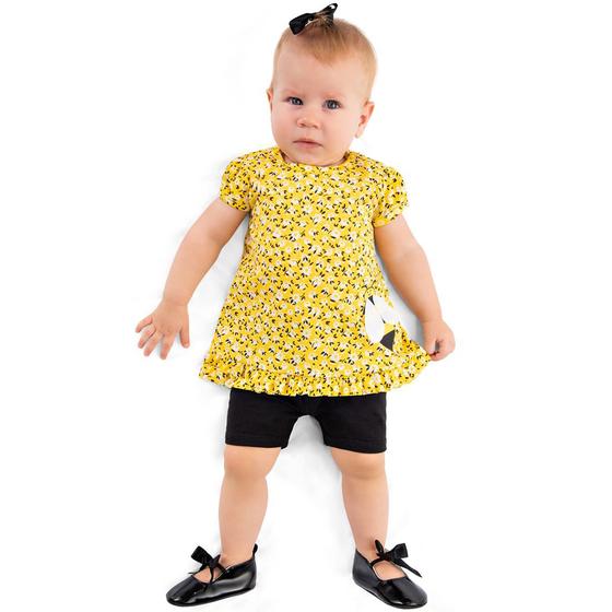 Imagem de Conjunto de Bebê Menina Florzinhas Amarelo