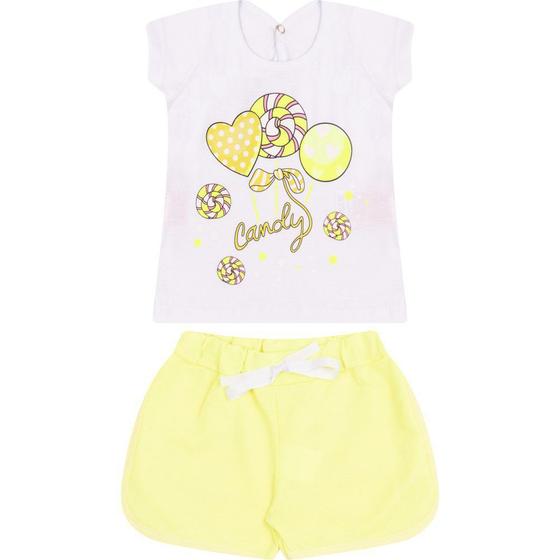 Imagem de Conjunto de Bebê Menina Pirulito Amarelo Neon