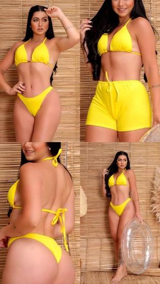 Imagem de Conjunto de Biquíni com Short  3 Peças para Moda Praia e Verão