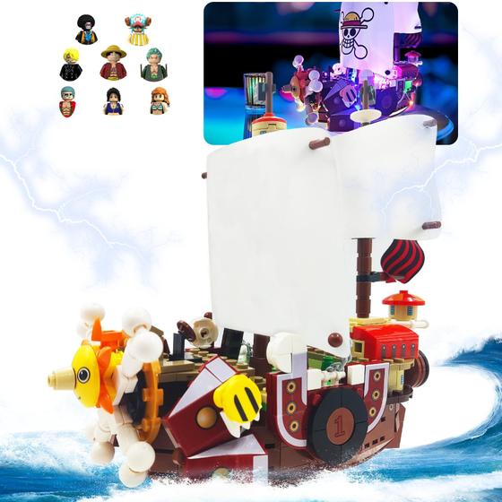 Imagem de Conjunto de Blocos de Construção JESGO - Navio Thousand Sunny Anime (432 Peças)