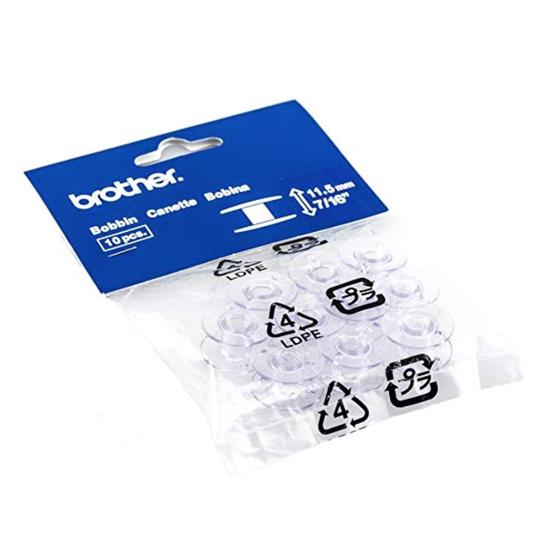 Imagem de Conjunto de bobinas Brother Sewing Embroidery, pacote com 10 unidades SA156 Clear