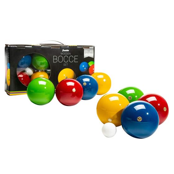 Imagem de Conjunto de bolas de bocha Franklin Sports 90 mm de madeira 8 bolas +1 pallino