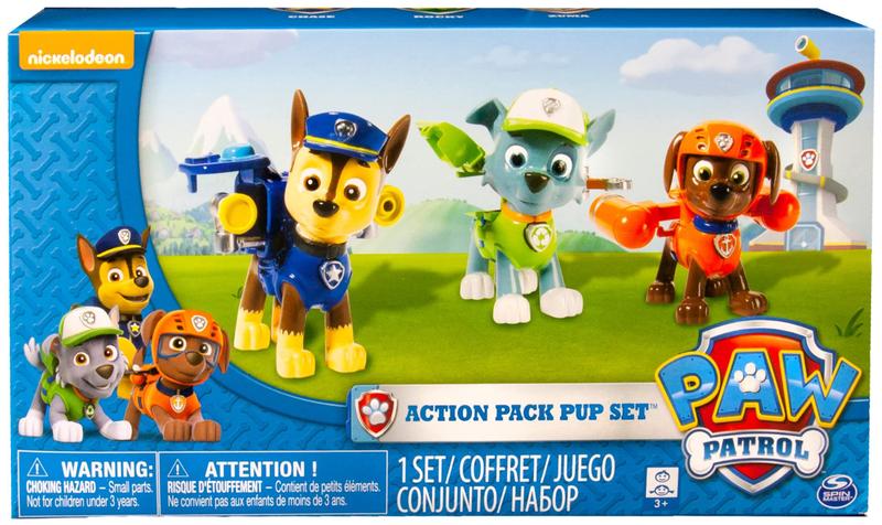 Imagem de Conjunto de bonecos de ação Paw Patrol Action Pack Pups, pacote com 3