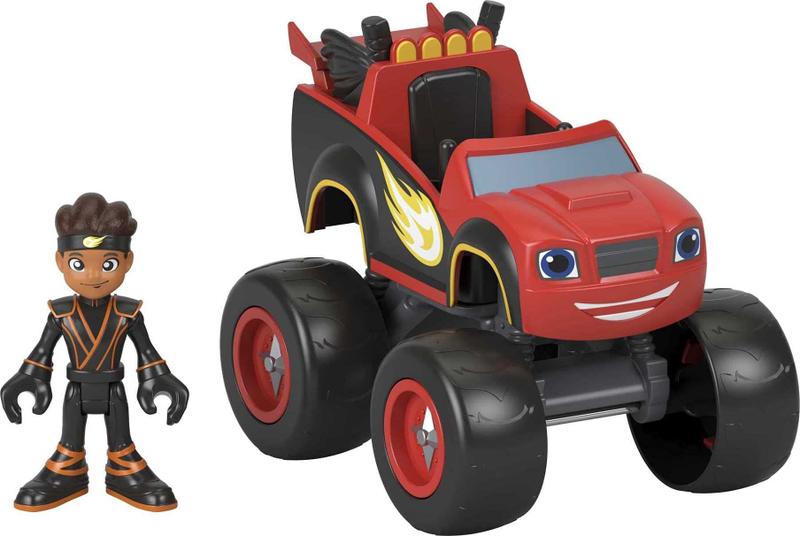 Imagem de Conjunto de bonecos e caminhões de brinquedo Fisher-Price Blaze Ninja Blaze & AJ