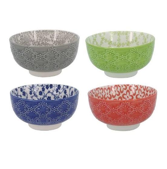 Imagem de Conjunto de bowls de porcelana colorido - 4 peças HP0017