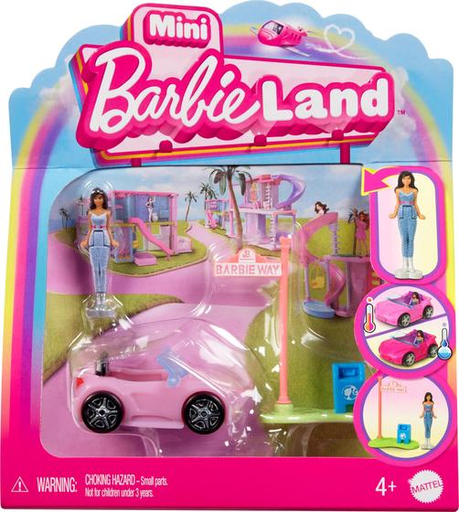 Imagem de Conjunto de brinquedos Barbie Mini BarbieLand Doll & Car Conversível