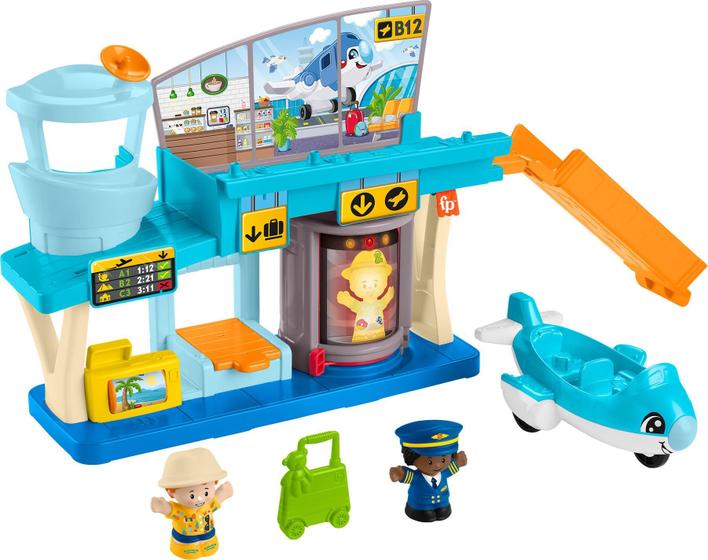 Imagem de Conjunto de brinquedos de aeroporto Fisher-Price Little People com avião 1+Y