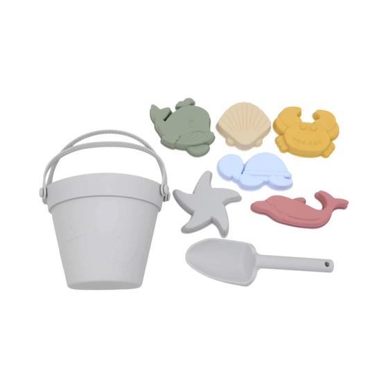 Imagem de Conjunto de Brinquedos de Praia para Crianças (8 Peças) - Caixa de Areia de Silicone Macio