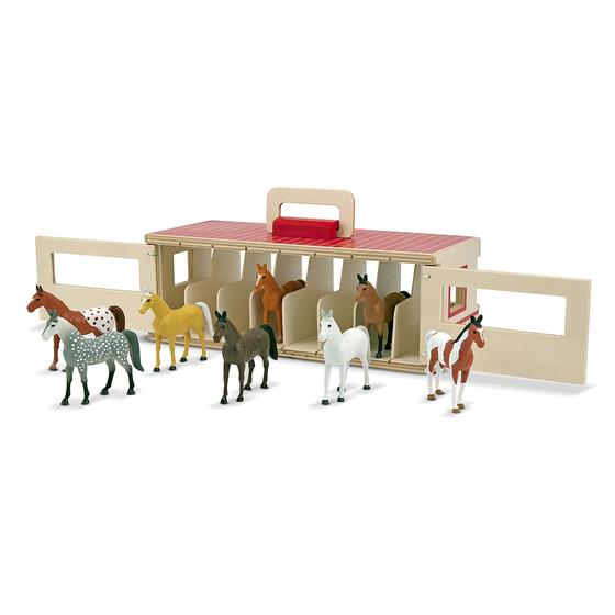 Imagem de Conjunto de Brinquedos Melissa & Doug Take-Along Show-Horse Stable - Para Crianças a partir de 3 anos