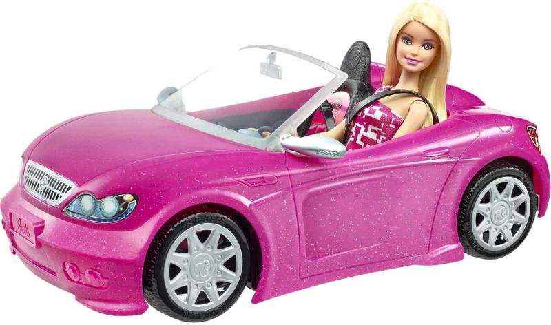 Imagem de Conjunto de brinquedos para bonecas e carros Barbie Sparkly Pink de 2 lugares conversível