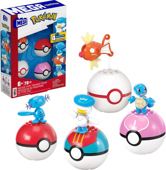 Imagem de Conjunto de brinquedos para construção de bonecos de ação MEGA Pokémon Water-Type