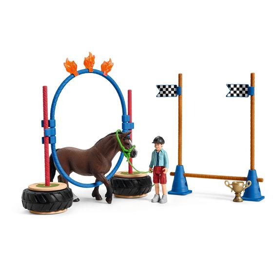 Imagem de Conjunto de brinquedos Schleich Farm World Pony Agility Race com 22 peças e mais de 3 anos