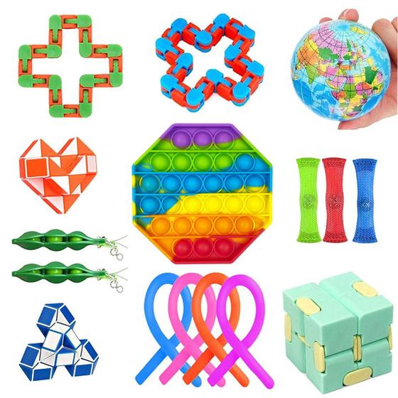 Imagem de Conjunto de brinquedos Sensory Fidget Jofan, pacote com 16, com brinquedo pop para crianças