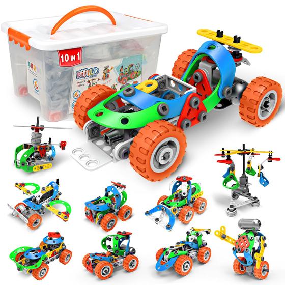 Imagem de Conjunto de Brinquedos STEM Arovan 10 em 1 - Kit de Construção Elétrica com Caixa de Armazenamento