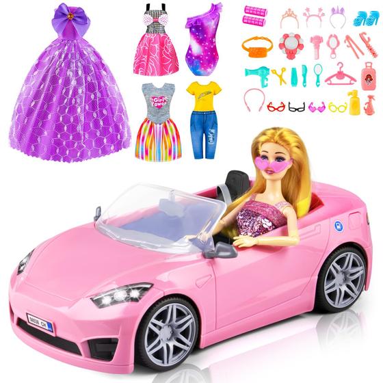 Imagem de Conjunto de Brinquedos TQRAZ para Bonecas e Carros Conversíveis - 76 Acessórios