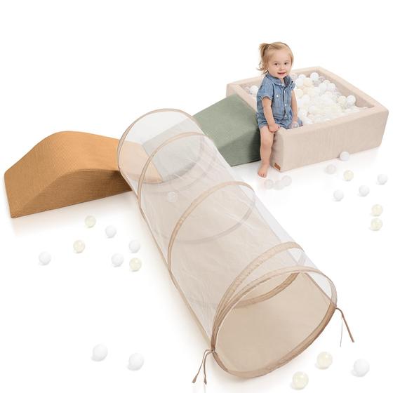 Imagem de Conjunto de Brinquedos ZICOTO Fun para Bebês de 1 a 3 Anos - Com Túnel de Escalada