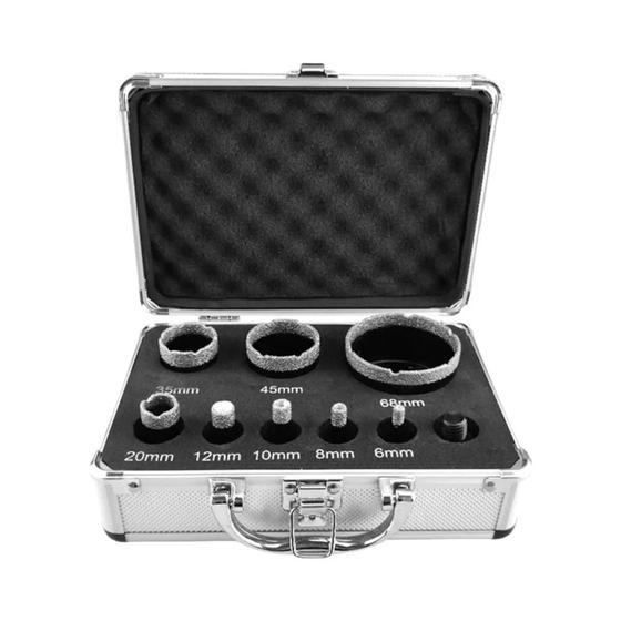 8 Brocas Para Azulejos M14 X 15 Mm, Corona De Perforación De Diamante 20-68 Mm + Disco De Corte De 125 Mm Para Amoladora Angular, Sierra Perforadora, Juego De Azulejos, Granito, Gres Porcelánico