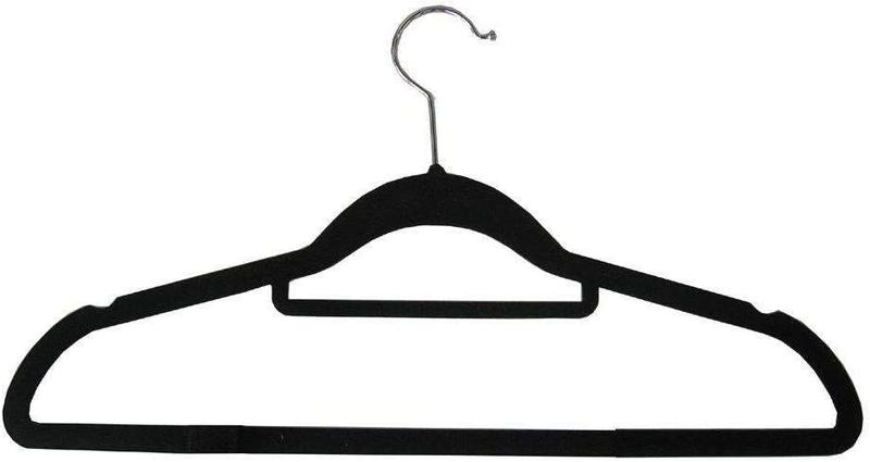 Conjunto de Cabide De Plástico Grande Aveludado Luxo Preto Menor preço em Conjunto de Cabide De Plástico Grande Aveludado Luxo Preto