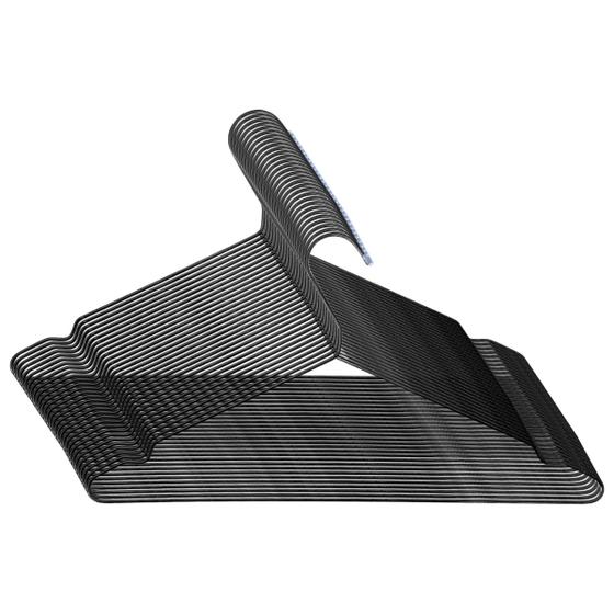 Imagem de Conjunto De Cabides 30 Peças Executivo Acabamento Aço Inox Designer Clássico Guarda Roupas