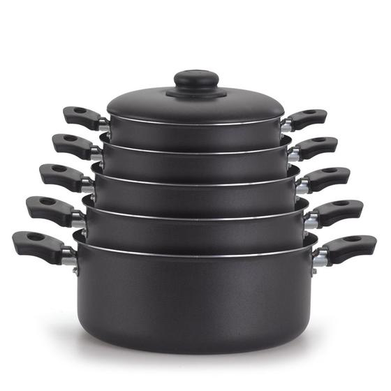 Conjunto de Caçarolas 5 peças Antiaderente 16, 18, 20, 22, 24 Alumínio Nacional Menor preço em Conjunto de Caçarolas 5 peças Antiaderente 16, 18, 20, 22, 24 Alumínio Nacional