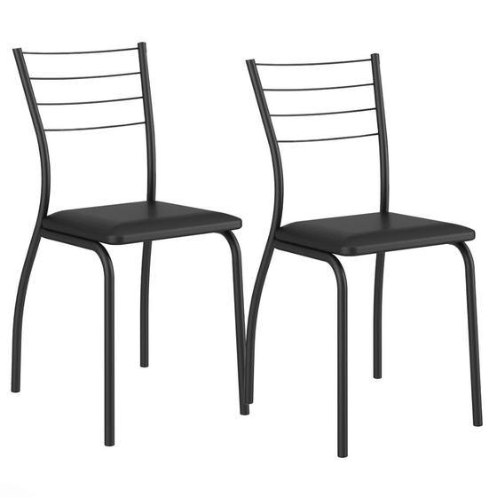 Imagem de Conjunto de Cadeiras de Aço 2 Peças Copa e Cozinha Compacta Carraro Tivoli 84x39x45cm