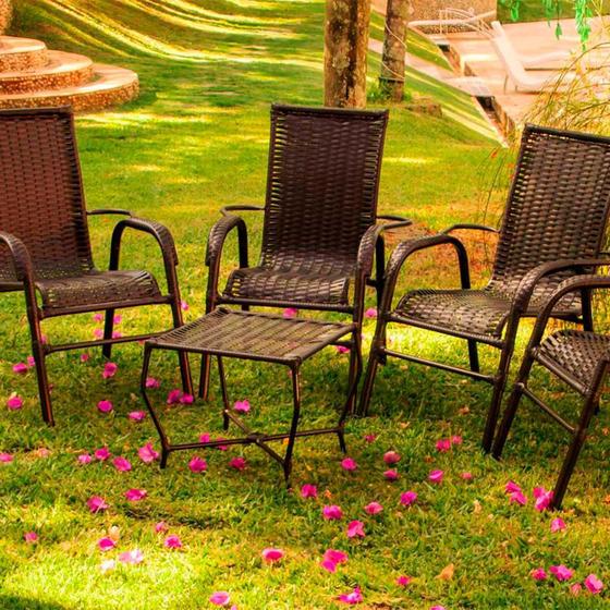 Conjunto de Cadeiras e Mesa para Área Externa, Jardim, Piscina Trama ...
