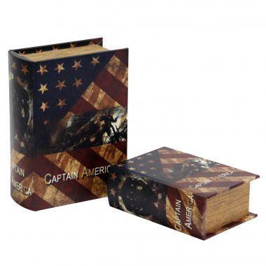 Imagem de CONJUNTO DE CAIXAS LIVRO 2PCS G16,5CM X 7,5CM X 22,5CM  Capitan american