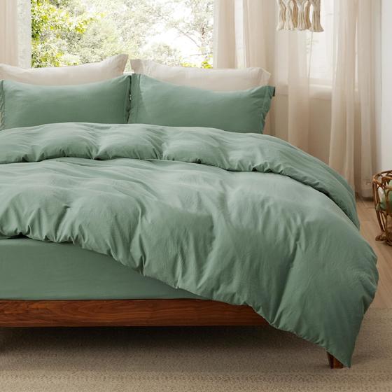 Imagem de Conjunto de Cama Bedsure Queen 4 Peças - Capa de Edredom e Lençol com Elástico