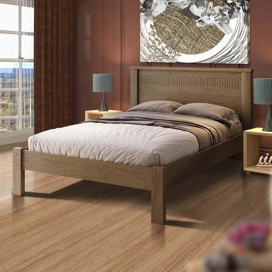 Imagem de Conjunto de Cama de Casal Reforçada com Colchão Castanho Pavi Shop JM