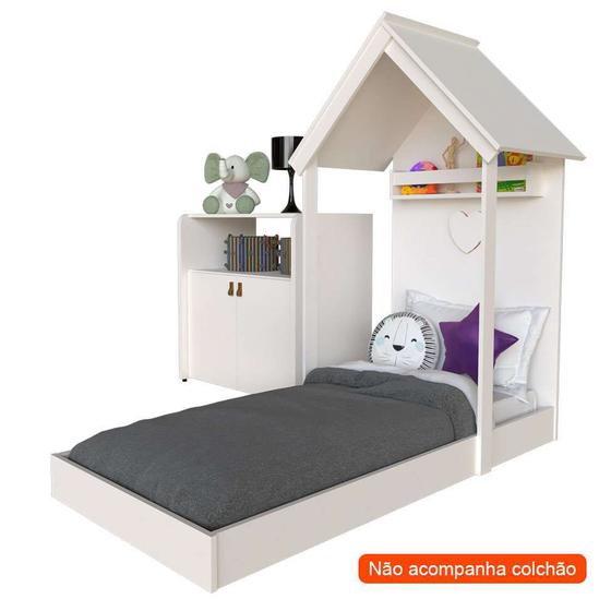 Imagem de Conjunto de Cama Infantil com Armário Helena 2 PT Branco