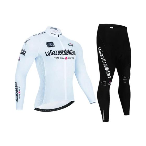 Imagem de Conjunto de Camisa e Calça de Ciclismo Masculina - Manga Longa - Team Tour de Itália Giro MTB Road Bike