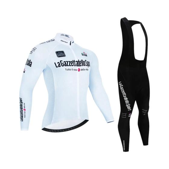 Imagem de Conjunto de Camisa e Calça de Ciclismo Masculina - Manga Longa - Team Tour de Itália Giro MTB Road Bike