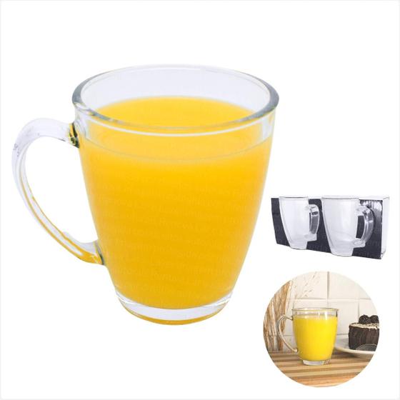 Conjunto De Canecas Café Chá 350ml Vidro Com Alça - 2 Peças Menor preço em Conjunto De Canecas Café Chá 350ml Vidro Com Alça - 2 Peças