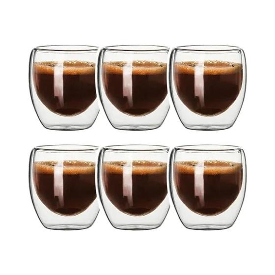 Imagem de Conjunto de Canecas de Vidro Borosilicato - Parede Dupla, Resistente ao Calor (2 a 18 Peças)