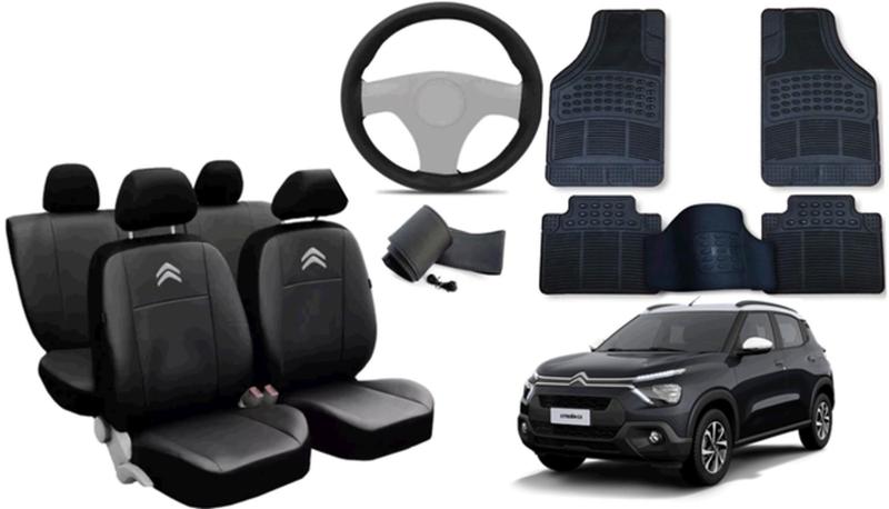 Imagem de Conjunto de Capa Citroen C3 2021 a 2024 + Tapete + Capa de Volante com Estilo Sofisticado