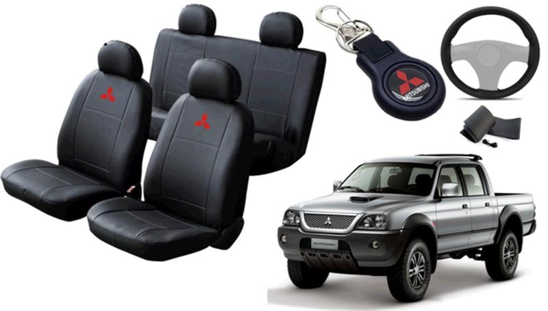 Imagem de Conjunto de Capa de Couro L200 1999 a 2008 + Chaveiro + Capa de Volante: Estilo para Sua Caminhonete