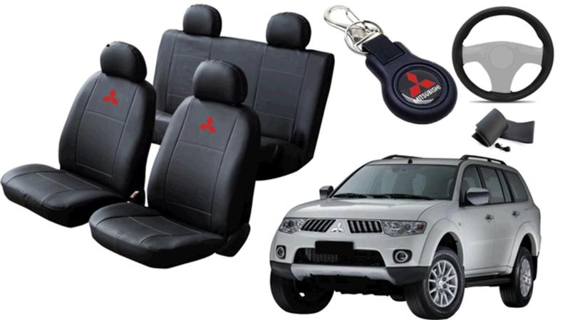 Imagem de Conjunto de Capa de Couro Pajero 2008 a 2016 + Chaveiro + Capa de Volante: Para um Carro Completo