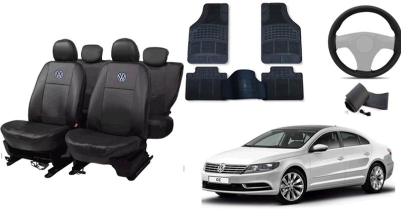 Imagem de Conjunto de Capa de Couro Passat 12-20 + Tapete Personalizado + Capa de Volante Elegante