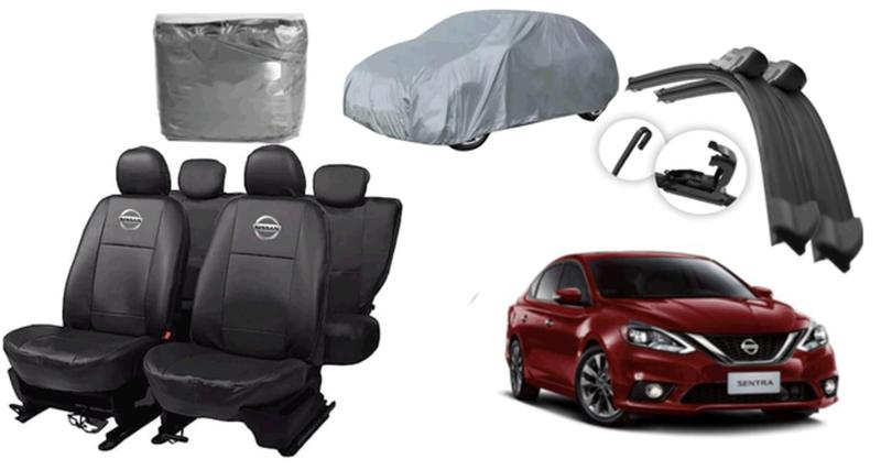 Imagem de Conjunto de Capa de Couro Sentra 15-20 + Kit Limpador de Parabrisa