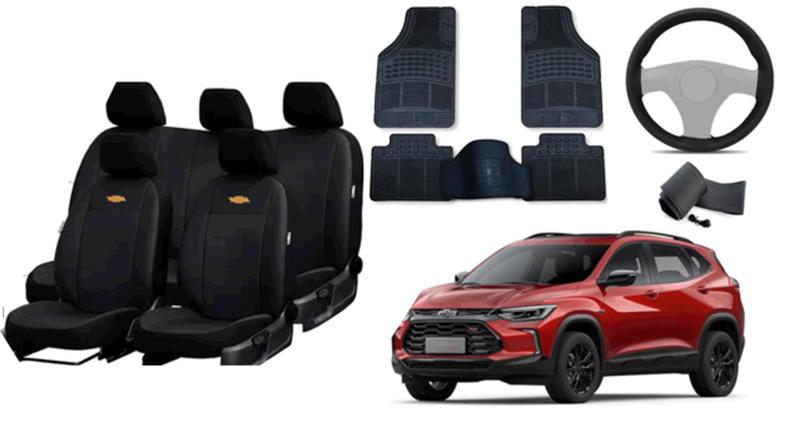Imagem de Conjunto de Capa de Couro Tracker 2013-2021 + Tapetes + Capa de Volante de Design Moderno
