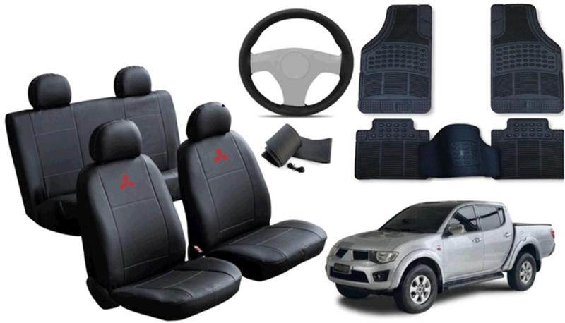 Imagem de Conjunto de Capa L200 2008 a 2015 + Tapete + Capa de Volante: Estilo e Conforto