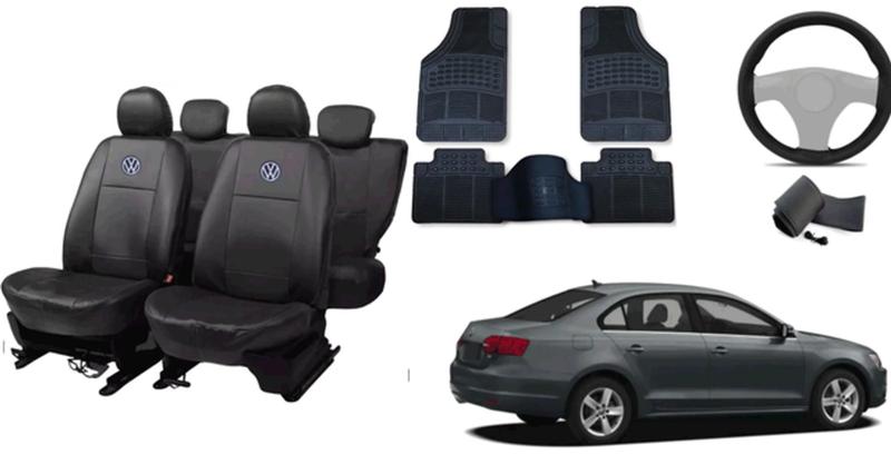 Imagem de Conjunto de Capa para Jetta 10-17 - Capa de Couro + Tapete + Capa de Volante Completo
