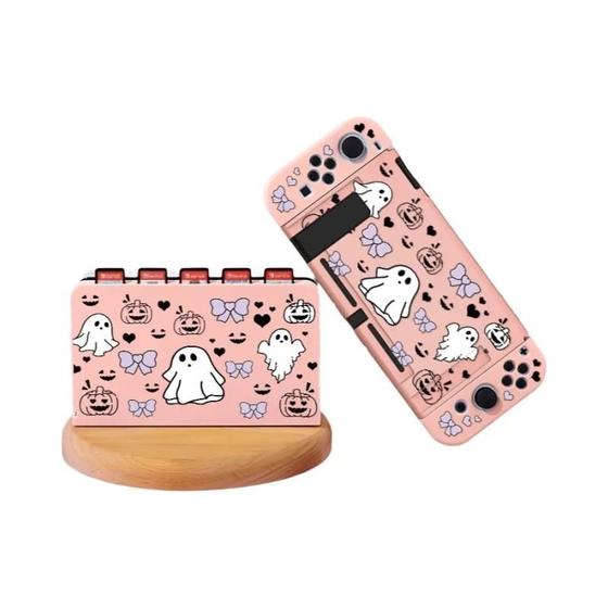 Imagem de Conjunto De Capa Protetora Com Tema Nerd Para Switch OLED NS Inclui Capa Base E Armazenamento Para 5